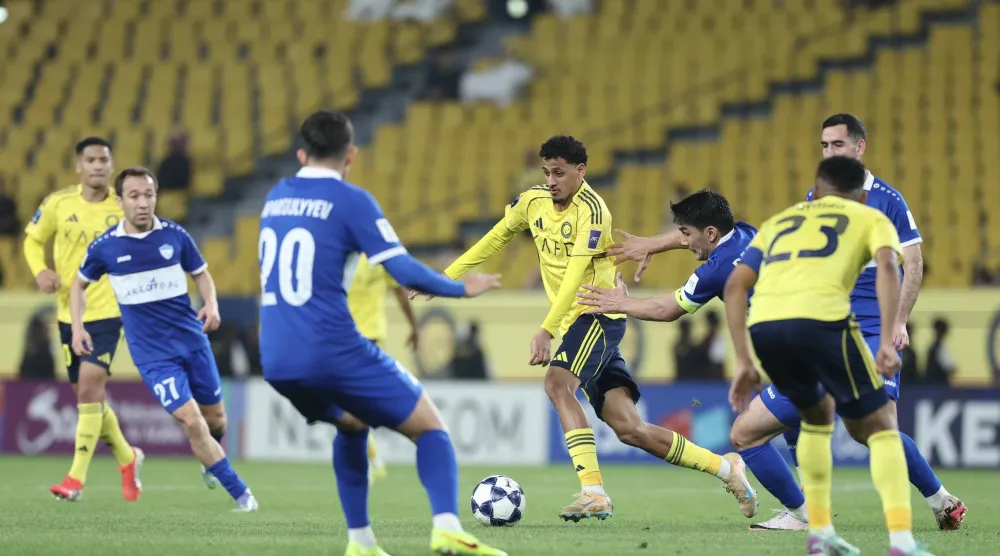 من مباراة النصر أمام أركاداغ التركماني (تصوير: عبد العزيز النومان)