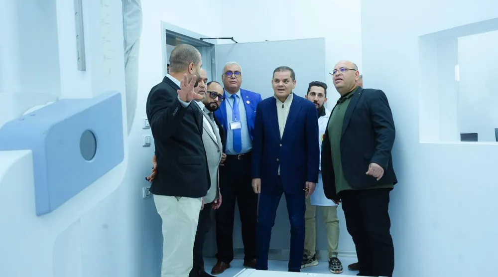 الدبيبة خلال افتتاح مجمع «عيادات اقزير» بمصراتة 18 فبراير (مكتب الدبيبة)