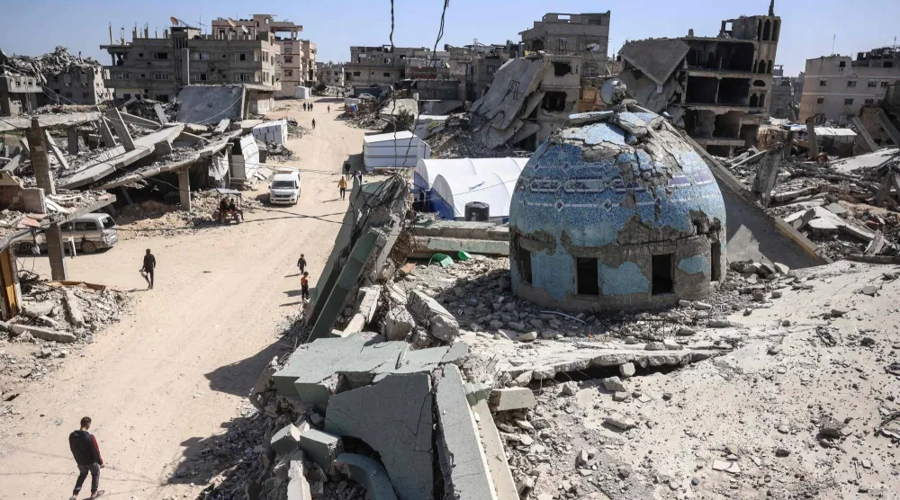 مسجد الهدى المدمّر في غزة (أ.ف.ب)