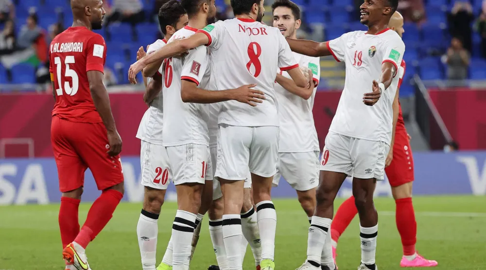 لاعبو الأردن خلال مشاركة دولية سابقة (أ.ف.ب)