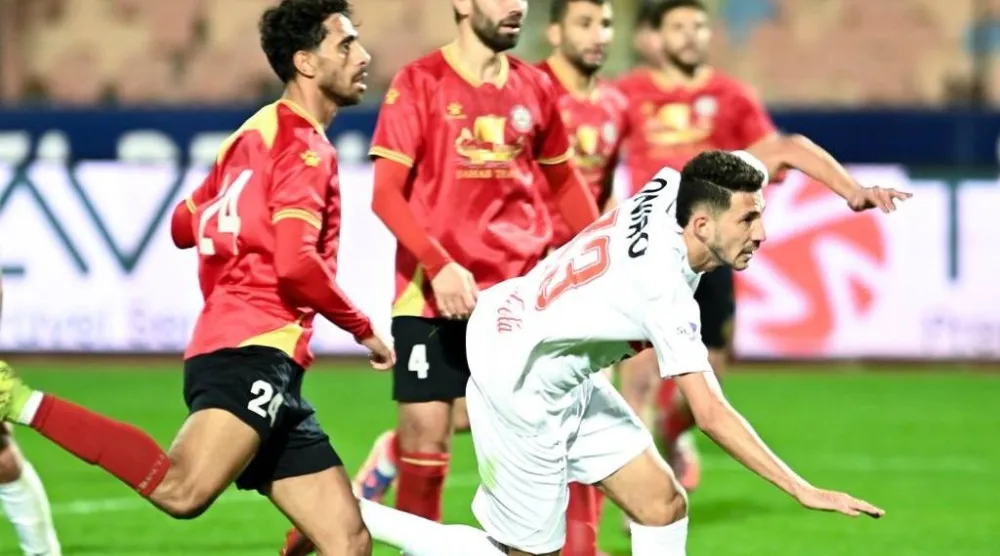  فتوح لاعب الزمالك لحظة تسجيله الهدف في مرمى سيراميكا (موقع النادي)
