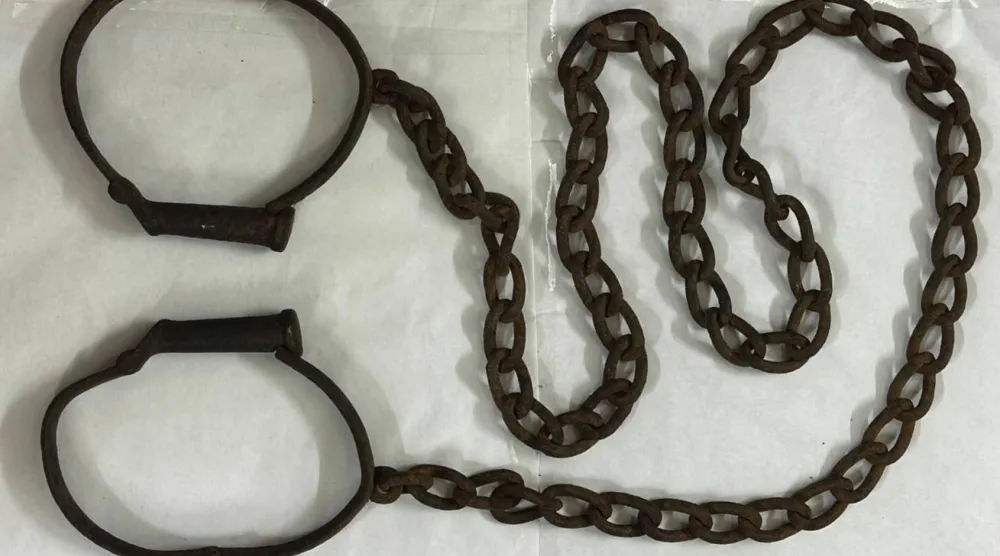 “I think it’s important not to upset and offend, but shock people into learning the whole truth,” the auctioneer, Marcus Salter, said. (Cheeky Auctions Tain)