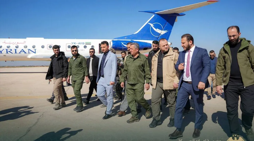 الوفد الحكومي السوري في مطار القامشلي السبت (مديرية إعلام الحسكة)