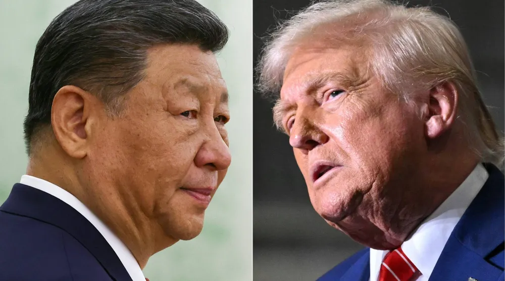 صورة مركبة للرئيسين الأميركي دونالد ترمب والصيني شي جينبينغ (أ.ف.ب)