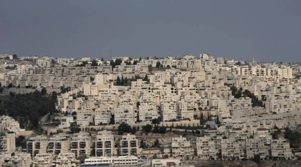 The Israeli settlement of Har Homa, seen from the West Bank city of Bethlehem, Tuesday, Dec. 17, 2024. (AP)
