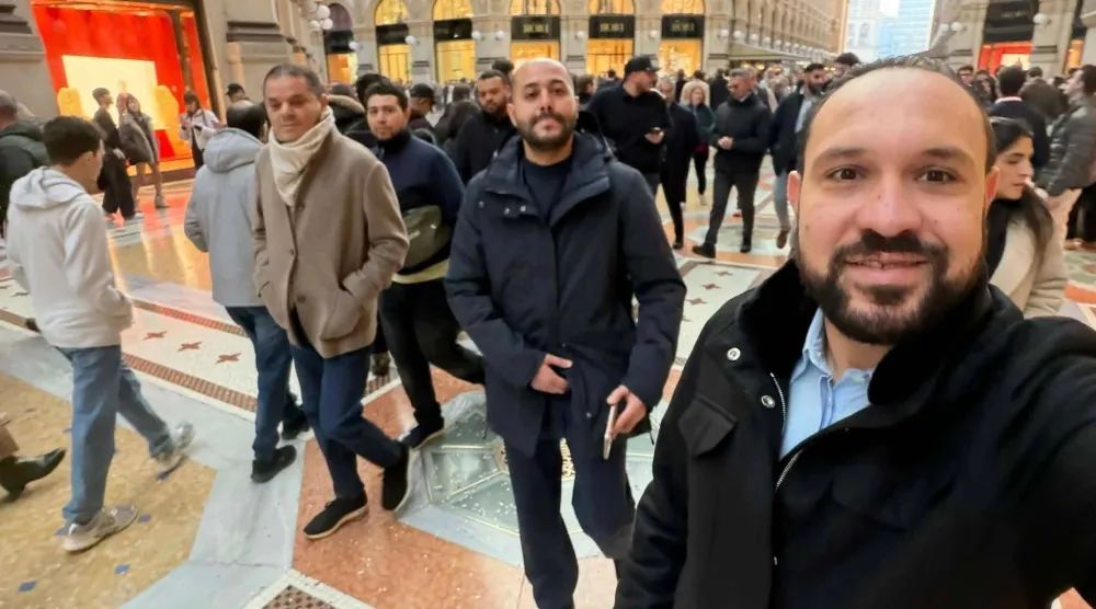 صورة من فيديو بثه نجل الدبيبة لتجوله في ميلانو الإيطالية 21 فبراير 