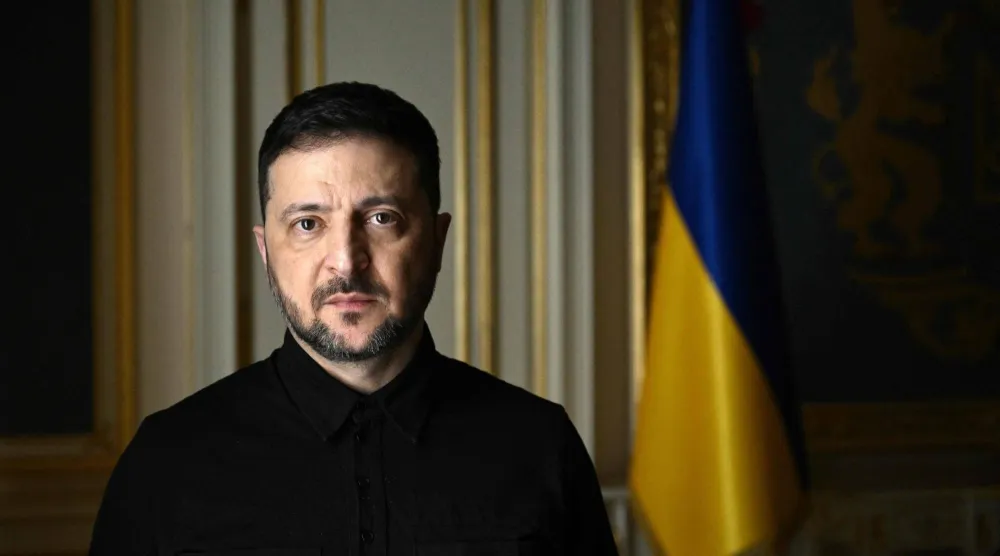 الرئيس الأوكراني فولوديمير زيلينسكي في كييف (أ.ف.ب)