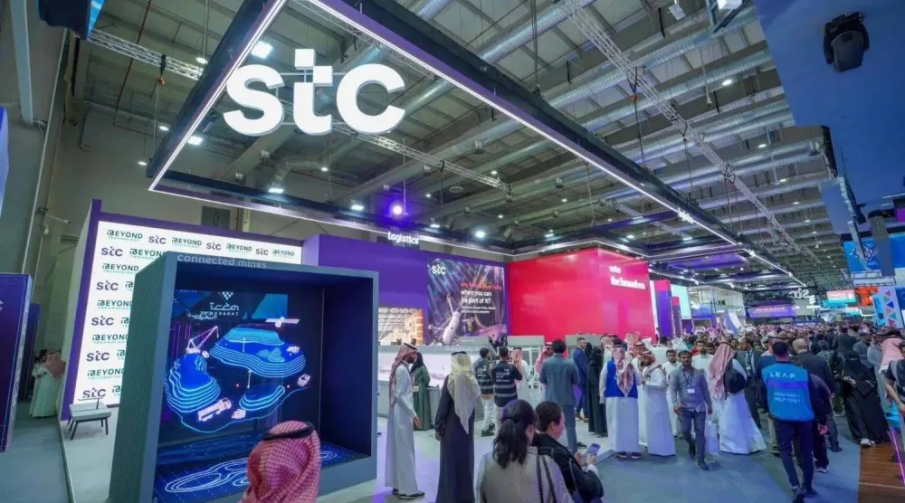 جناح  شركة الاتصالات السعودية (إس تي سي) في مؤتمر «ليب» الدولي بالرياض (الشرق الأوسط)