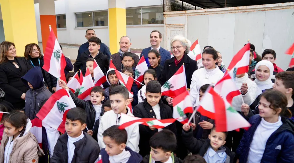 الوزيرة ريما كرامي ومسؤولون دوليون يلتقون تلامذة في جنوب لبنان (اليونيسف)
