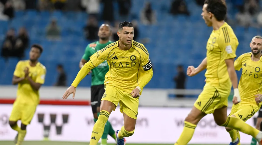 رونالدو محتفلاً بهدفه في النجمة (تصوير: بشير صالح)