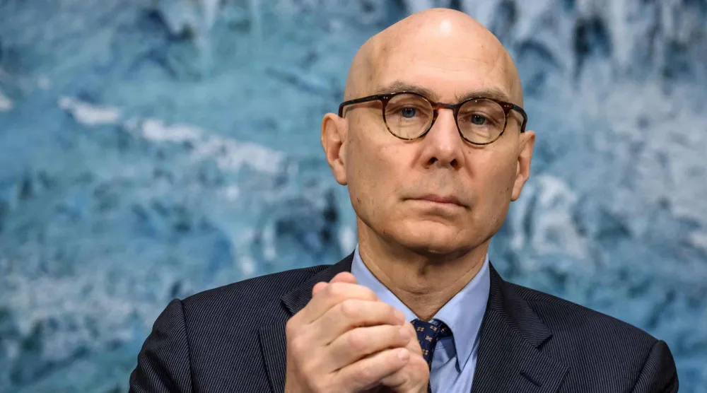 فولكر تورك المفوض السامي للأمم المتحدة لحقوق الإنسان خلال افتتاح الدورة الـ61 لمجلس حقوق الإنسان التابع للأمم المتحدة في مكتب المنظمة بجنيف 23 فبراير 2026 (أ.ف.ب)