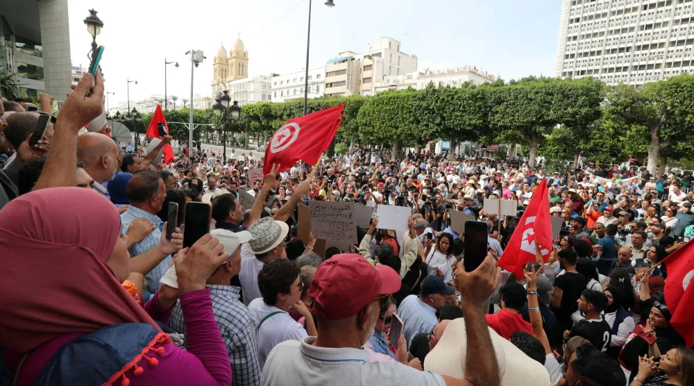 File: One of previous demonstrations demanding halting all activities at the fertilizer factory - EPA