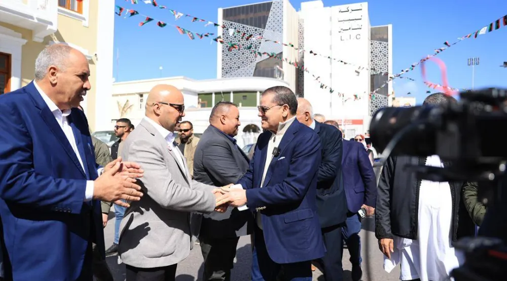 الدبيبة خلال افتتاحه الفندق البلدي لمصراتة الأسبوع الماضي (مكتب الدبيبة)