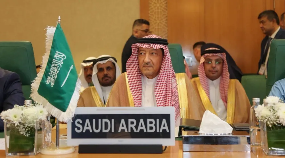 المهندس وليد الخريجي خلال الاجتماع الاستثنائي لمنظمة التعاون الإسلامي في جدة (الخارجية السعودية)