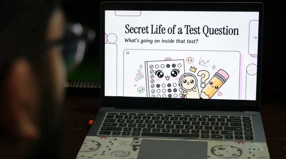 شخص يستخدم تطبيقات الذكاء الاصطناعي على حاسوبه المحمول في نيودلهي (أ.ب)