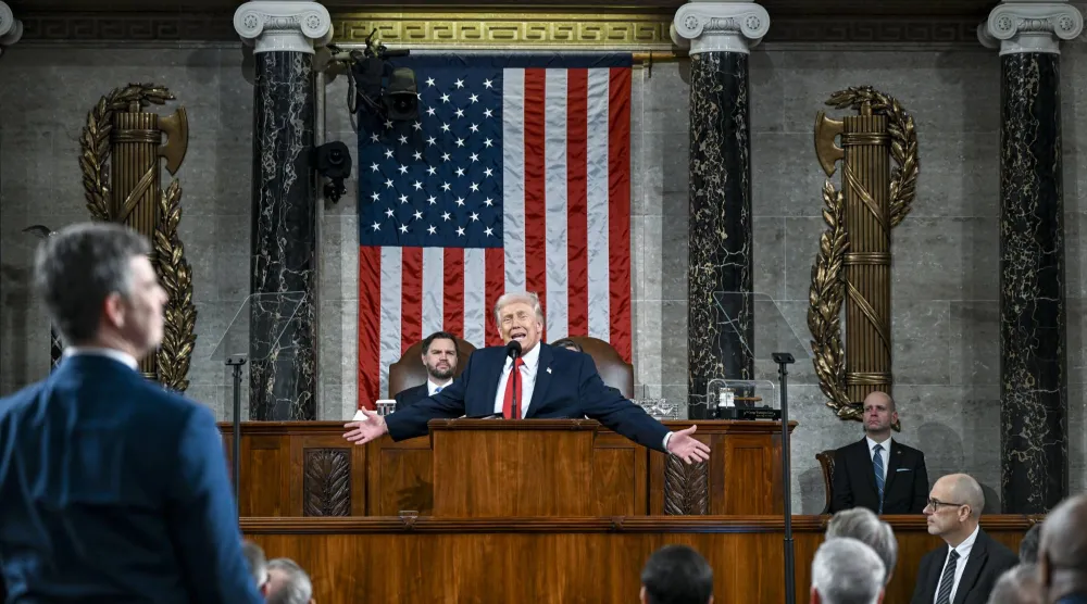 ترمب خلال خطاب حال الاتحاد 24 فبراير 2026 (إ.ب.أ)