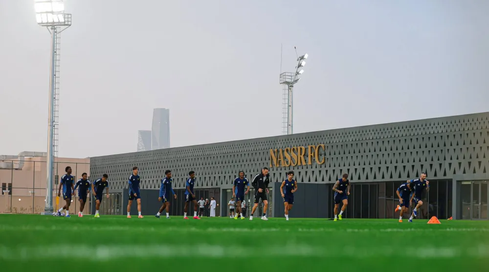 لاعبو «النصر» خلال تدريباتهم الأخيرة (موقع النادي)