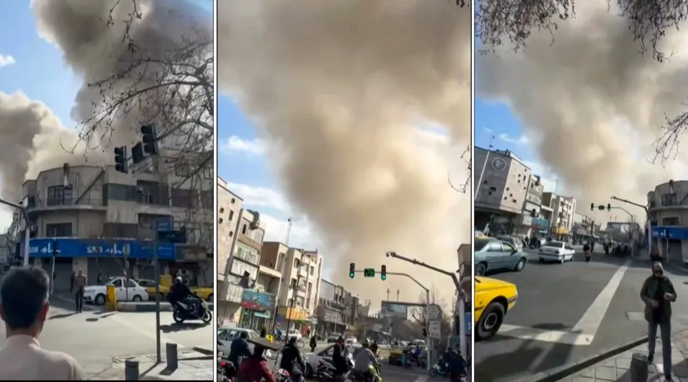 تُظهر هذه المجموعة من لقطات الفيديو انفجارات في طهران بعد الضربة الإسرائيلية الأميركية (أ.ف.ب)