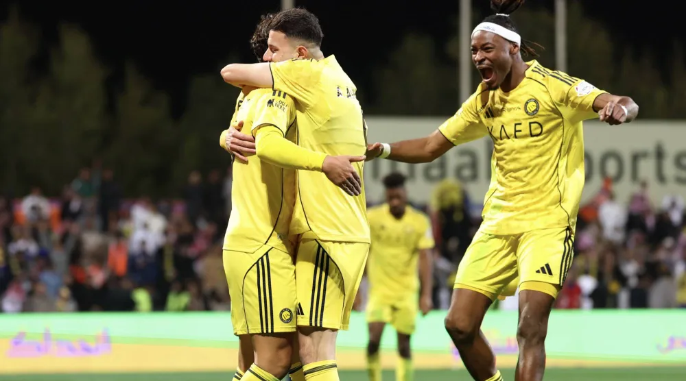 الحمدان محتفلا بهدفه في شباك الفيحاء (تصوير: عبدالعزيز النومان)