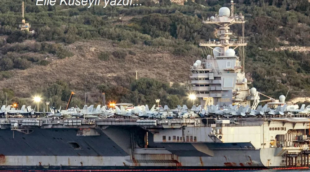 USS Gerald Ford uçak gemisi, Akdeniz'deki Girit adasının Suda Körfezi'nde demirlemiş durumda, 24 Şubat 2026 (AFP)
