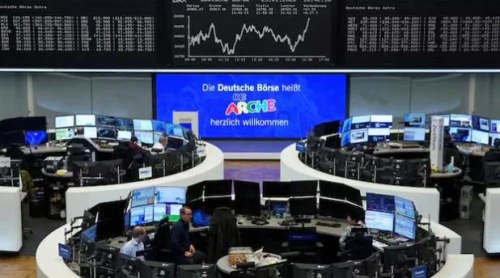 رسم بياني لمؤشر أسعار الأسهم الألماني «داكس» في بورصة فرانكفورت «رويترز»