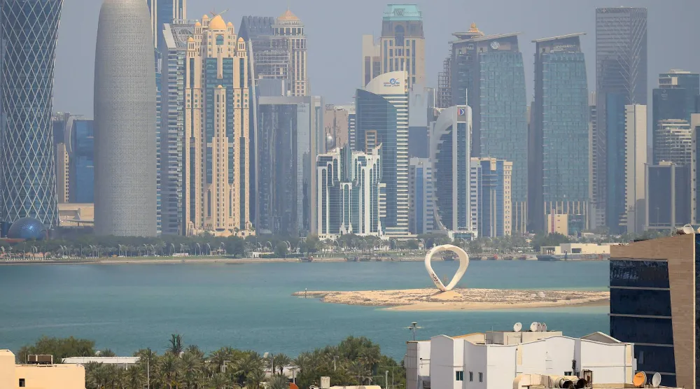 The skylines are seen in Doha, Qatar, 02 March 2026. EPA/HANNIBAL HANSCHKE