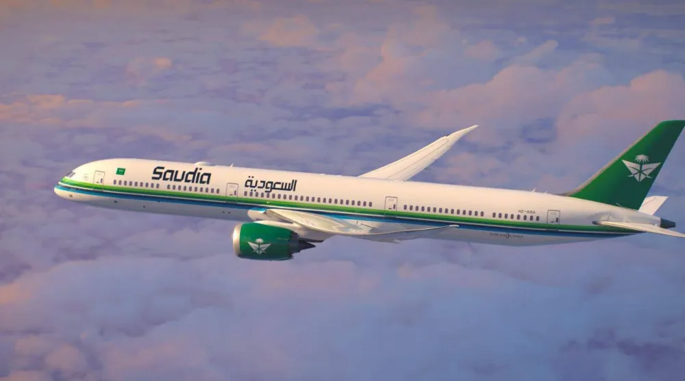 إحدى الطائرات التابعة لـ«الخطوط السعودية» (الموقع الإلكتروني للشركة)