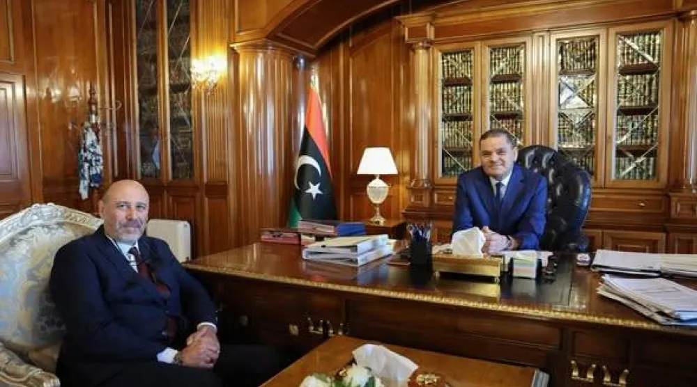 الدبيبة مستقبلاً وزير الثقافة الجديد بحكومته (حكومة الوحدة)