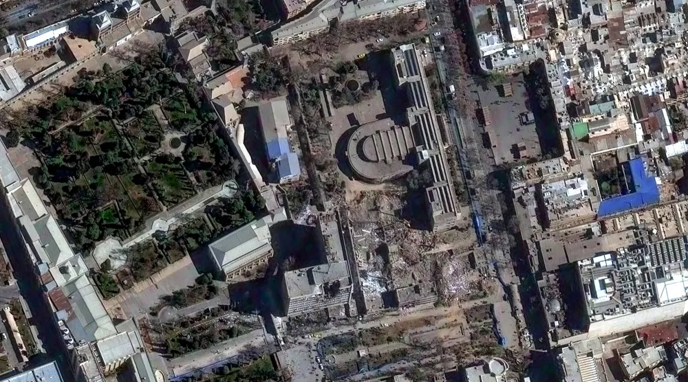 صورة التُقطت بالأقمار الاصطناعية تُظهر آثار الدمار في طهران نتيجة الغارات (أ.ب)