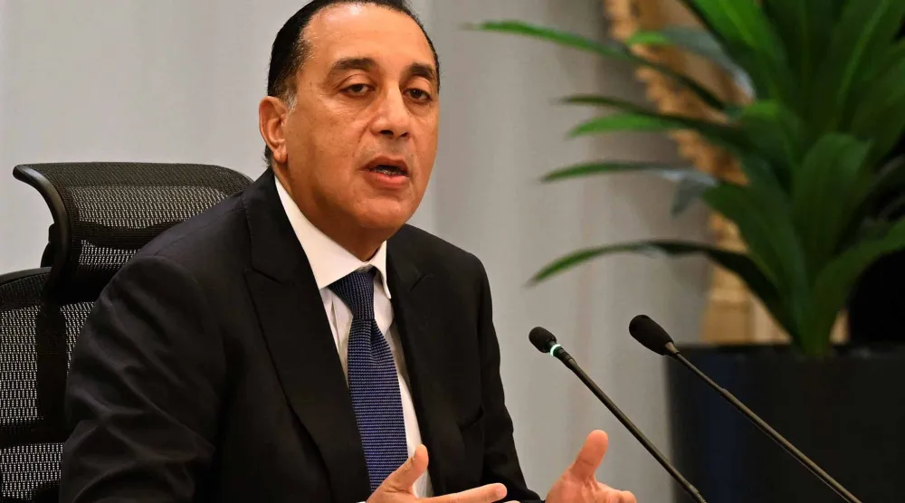 رئيس الوزراء المصري مصطفى مدبولي خلال مؤتمر صحافي الثلاثاء (مجلس الوزراء المصري)