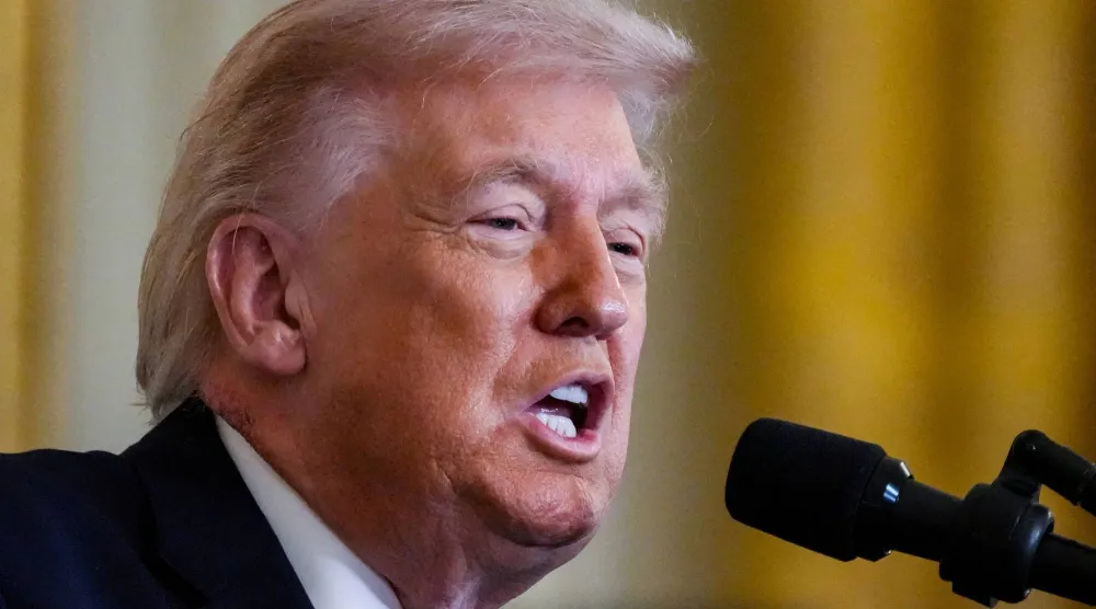 FILE PHOTO: US President Donald Trump speaks at the White House in Washington, D.C., US, March 2, 2026. REUTERS/Ken Cedeno/File Photo