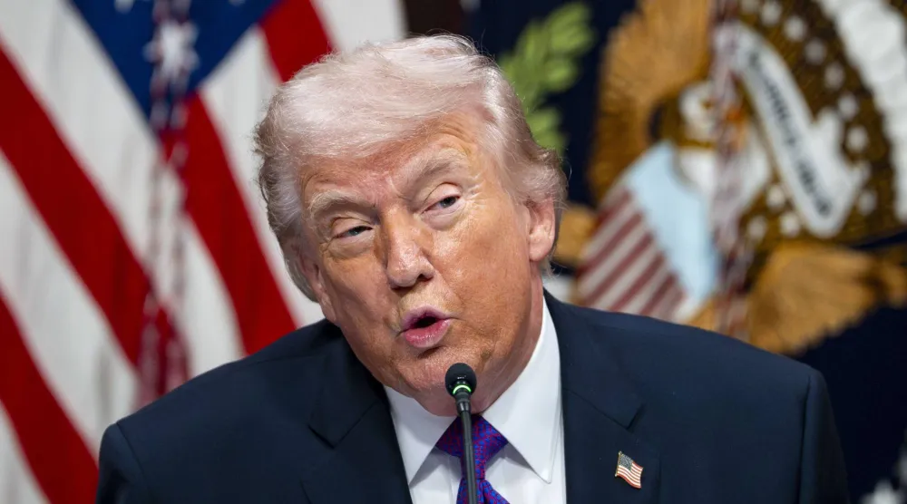 President Donald Trump speaks during a roundtable on  in Washington, DC on Wednesday, March 4, 2026. EPA/BONNIE CASH / POOL