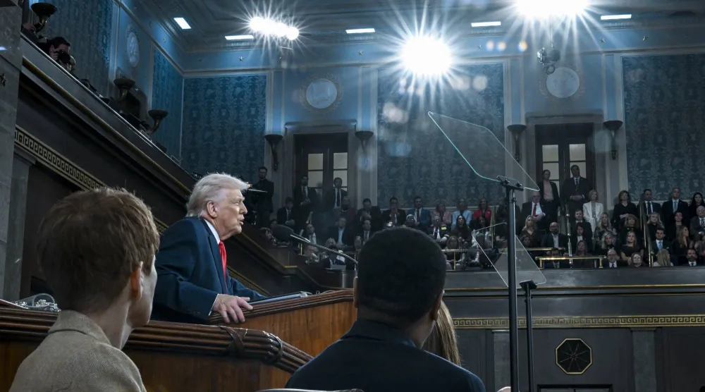 ترمب يلقي خطاب «حالة الاتحاد» أمام جلسة مشتركة للكونغرس في مبنى الكابيتول يوم الثلاثاء (نيويورك تايمز)