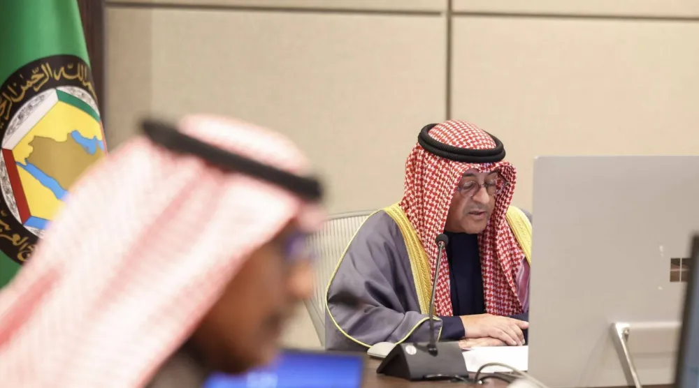 الأمين العام جاسم البديوي يتحدث خلال الاجتماع الوزاري الخليجي - الأوروبي (مجلس التعاون)