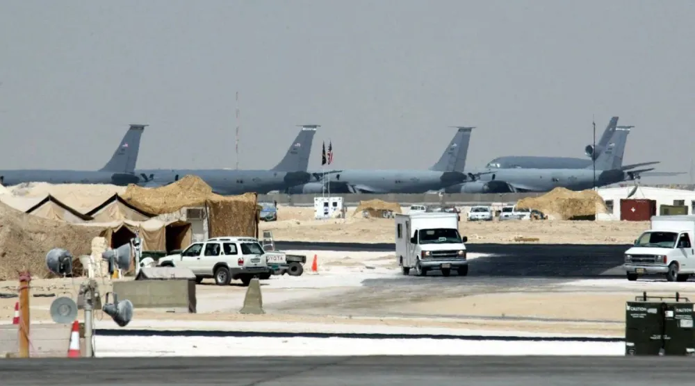 منظر عام لقاعدة العديد الجوية الأميركية جنوب الدوحة (أ.ف.ب)