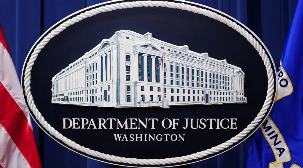 صورة من مقر وزارة العدل الأميركية في العاصمة واشنطن 24 يناير 2023 (رويترز)