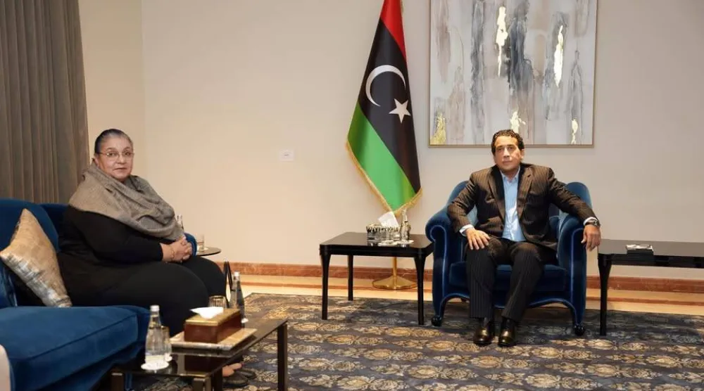 المنفي يلتقي تيتيه في مكتبه بطرابلس 3 مارس (المجلس الرئاسي الليبي)