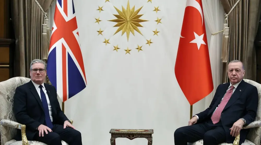 جانب من مباحثات الرئيس التركي رجب طيب إردوغان ورئيس الوزراء البريطاني كير ستارمر في أنقرة 27 أكتوبر 2026 (الرئاسة التركية)