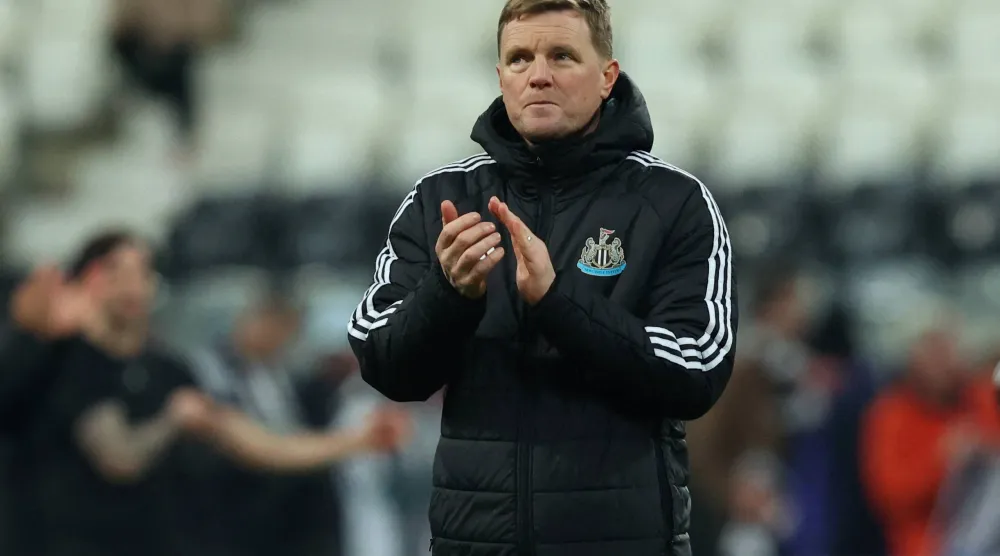 Football - FA Cup - Fifth Round - Newcastle United v Manchester City - St James' Park, Newcastle, Britain - March 7, 2026 Newcastle United manager Eddie Howe looks dejected after the match. (Action Images via Reuters)