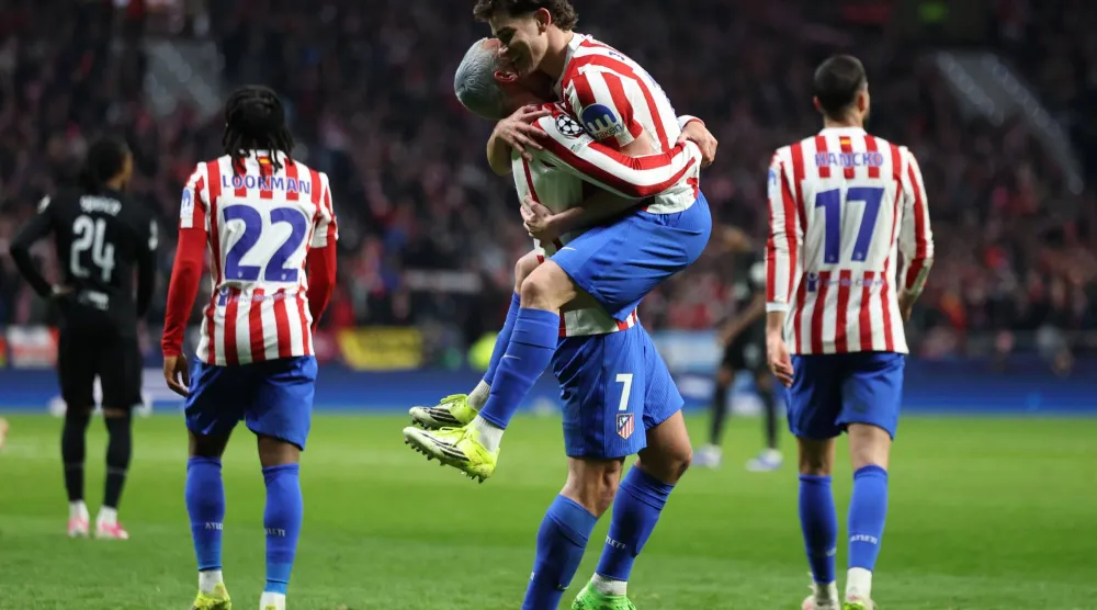 غريزمان محتفلا بهدفه في توتنهام (رويترز)