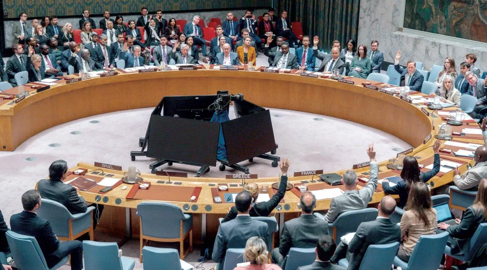 مجلس الأمن خلال اجتماعه أمس (إ.ب.أ)