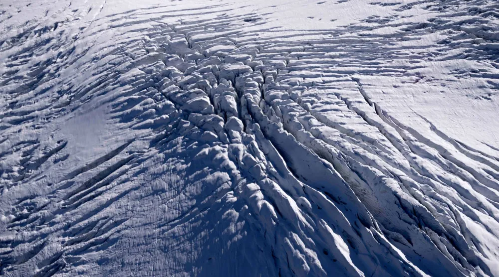 FILE - The Sulzenauferner Glacier is visible near Innsbruck, Austria, on Sept. 25, 2023. (AP Photo/Matthias Schrader, File)