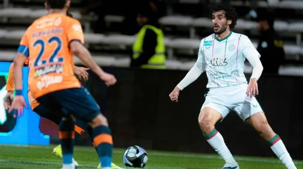 من المواجهة التي جمعت الفيحاء والاتفاق في المجمعة (موقع نادي الاتفاق)