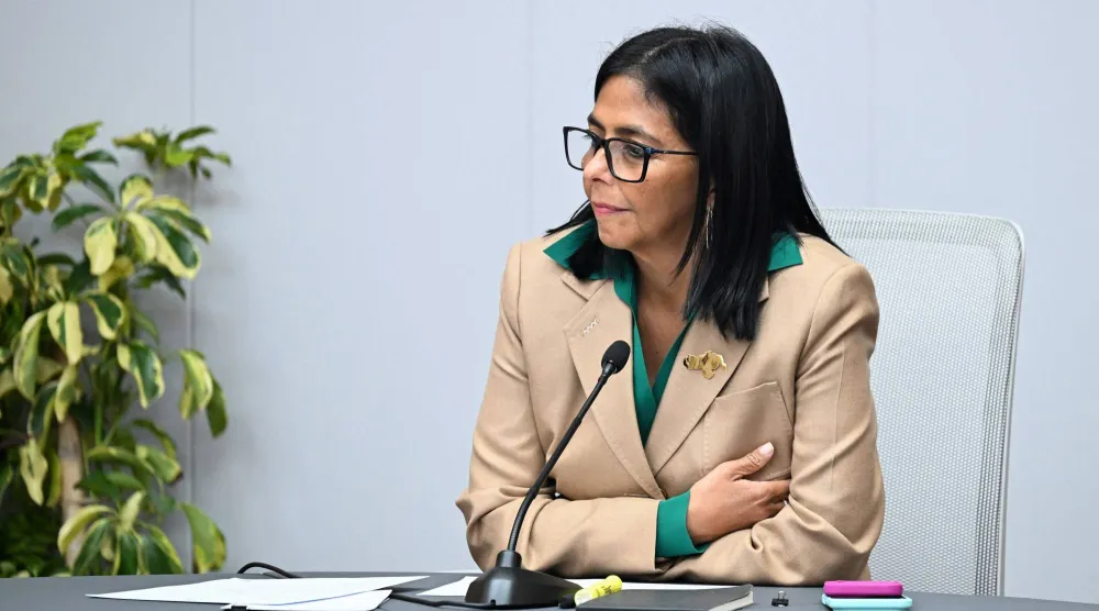 الرئيسة الفنزويلية بالوكالة ديلسي رودريغيز (ا.ف.ب)