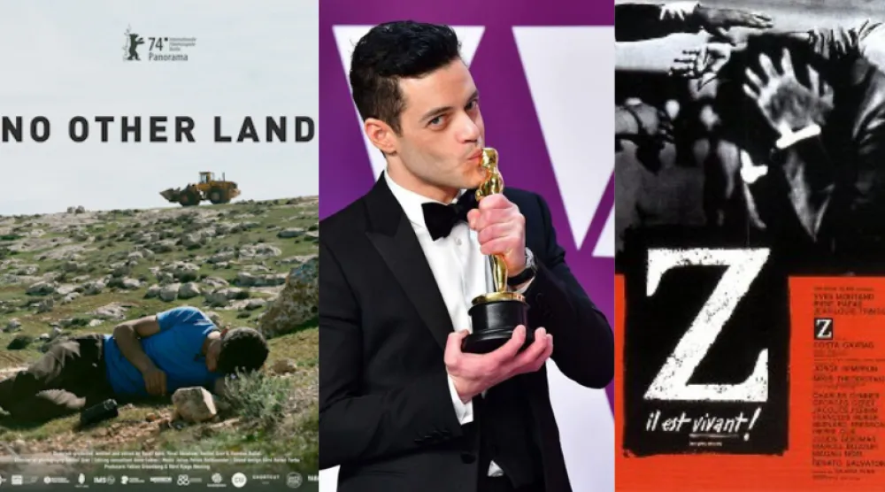 الفيلم الجزائري «زد» والممثل المصري رامي مالك والفيلم الفلسطيني «لا أرض أخرى» فائزون عرب في «الأوسكار» (ويكيبيديا - أ.ف.ب)