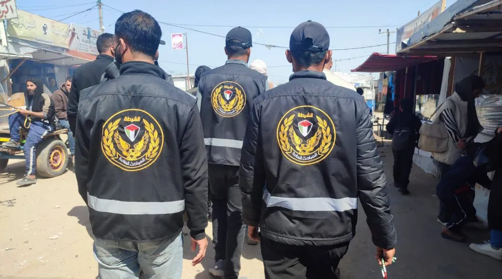 عناصر من الشرطة الفلسطينية في أحد شوارع قطاع غزة (الداخلية الفلسطينية)