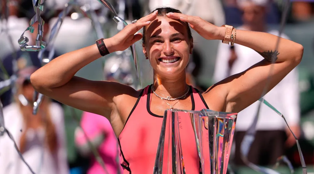 البيلاروسية أرينا سابالينكا المصنفة أولى عالمياً بطلة إنديان ويلز (أ.ب)