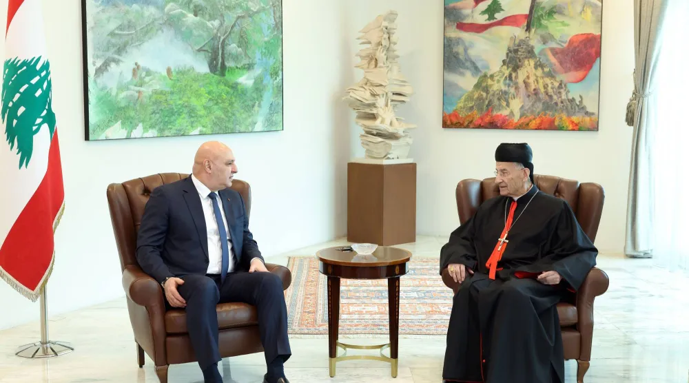 رئيس الجمهورية جوزيف عون مستقبلاً البطريرك الماروني بشارة الراعي (الرئاسة اللبنانية)