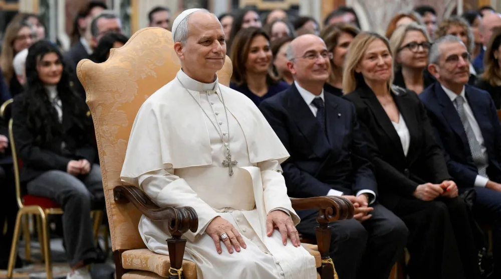 البابا ليو الرابع عشر خلال مناسبة في الفاتيكان 16 مارس 2026 (رويترز)
