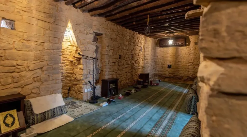 The renovation uses traditional Al-Jouf mud-brick techniques and natural materials - SPA
